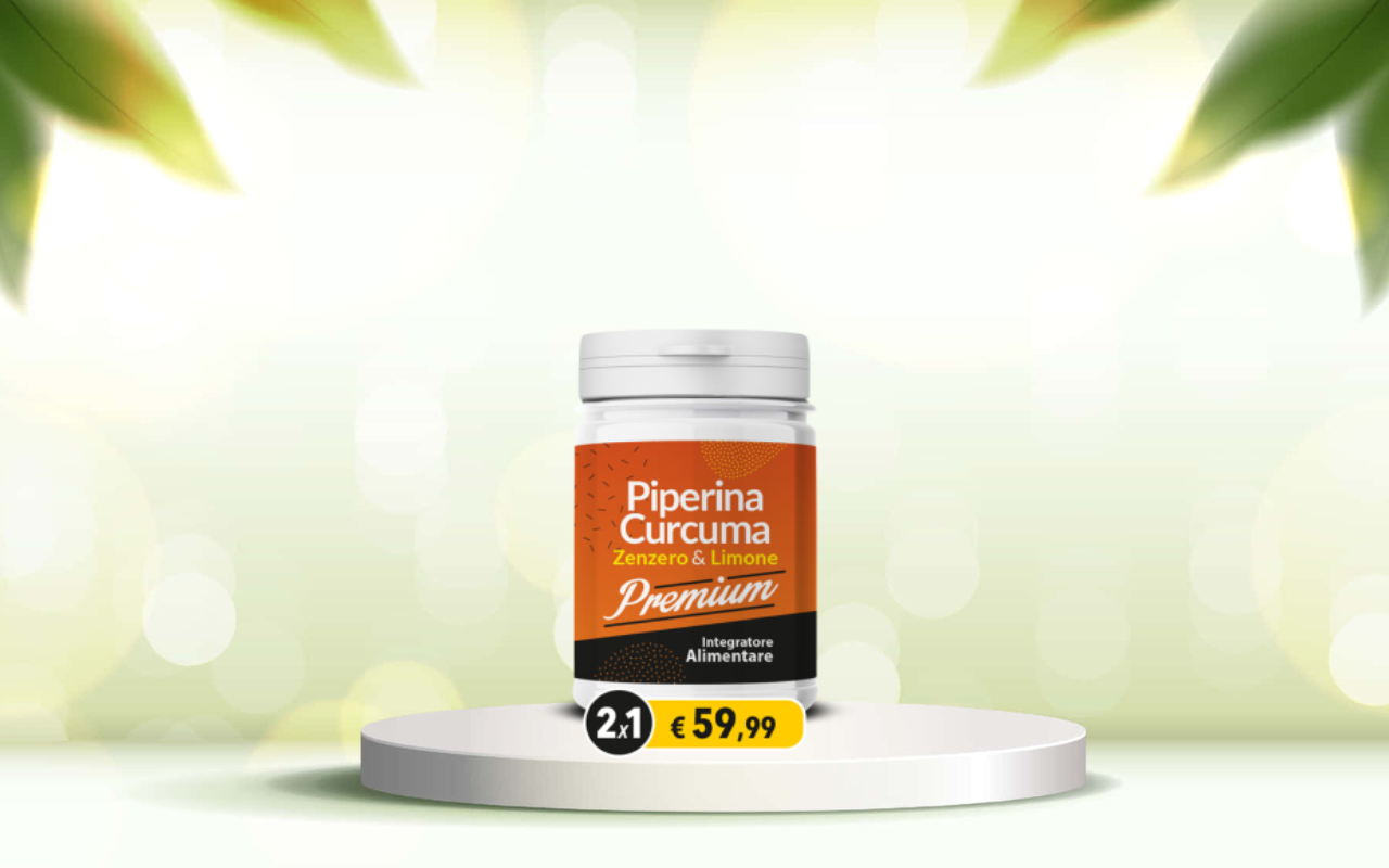 Prova Piperina e Curcuma Premium per un detox naturale e intestino regolare